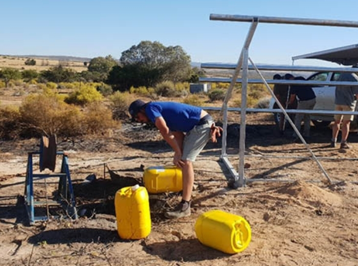 Bluescape technician working on a water system