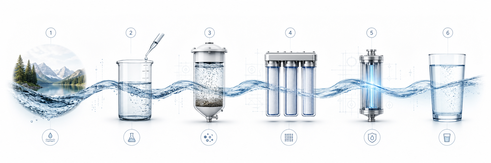Bluescape water journey process from source water to reliable usable water